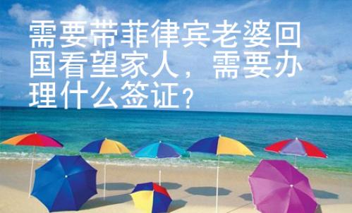 需要帶菲律賓老婆回國看望家人，需要辦理什么簽證？
